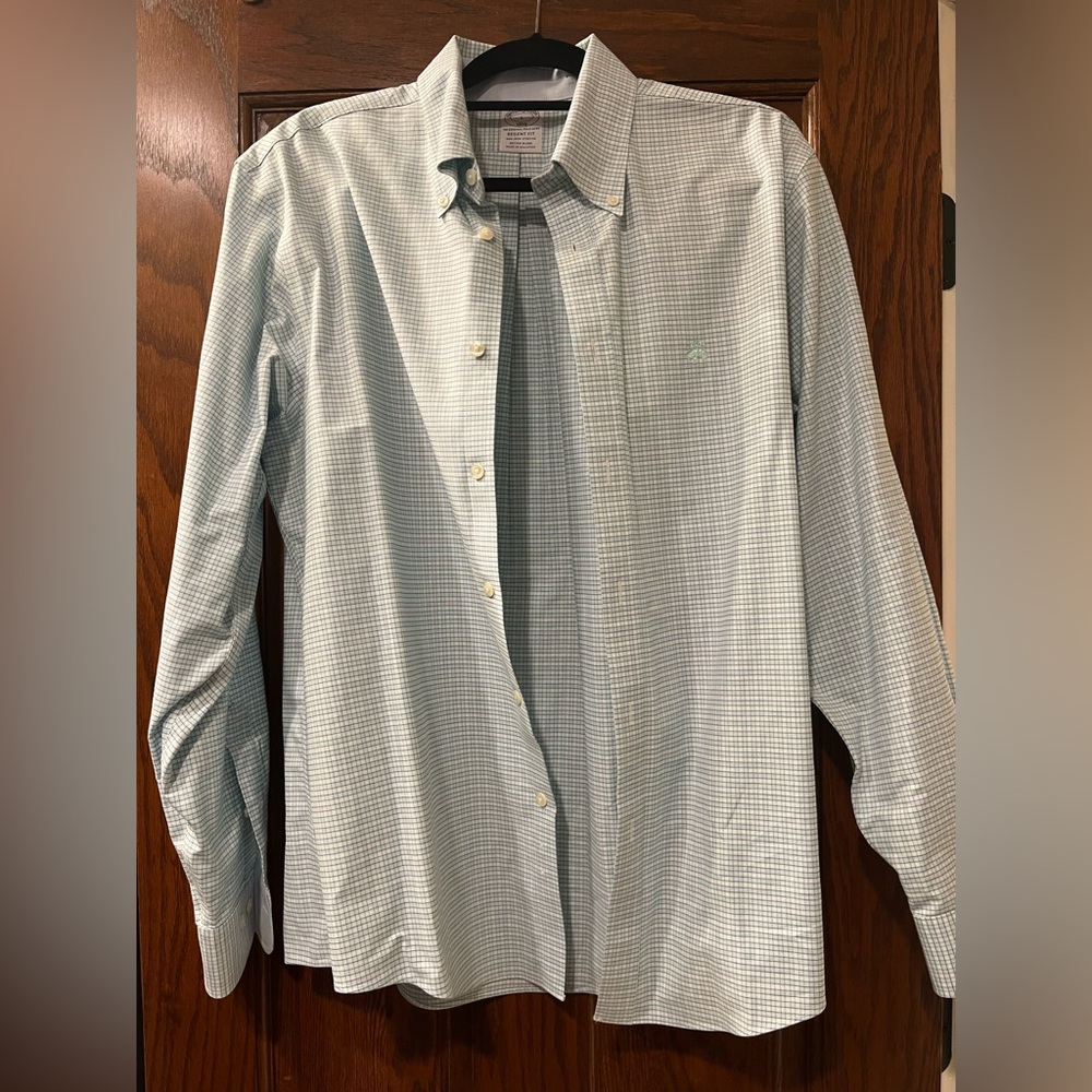 Brooks Brothers Green Check Dress Shirt